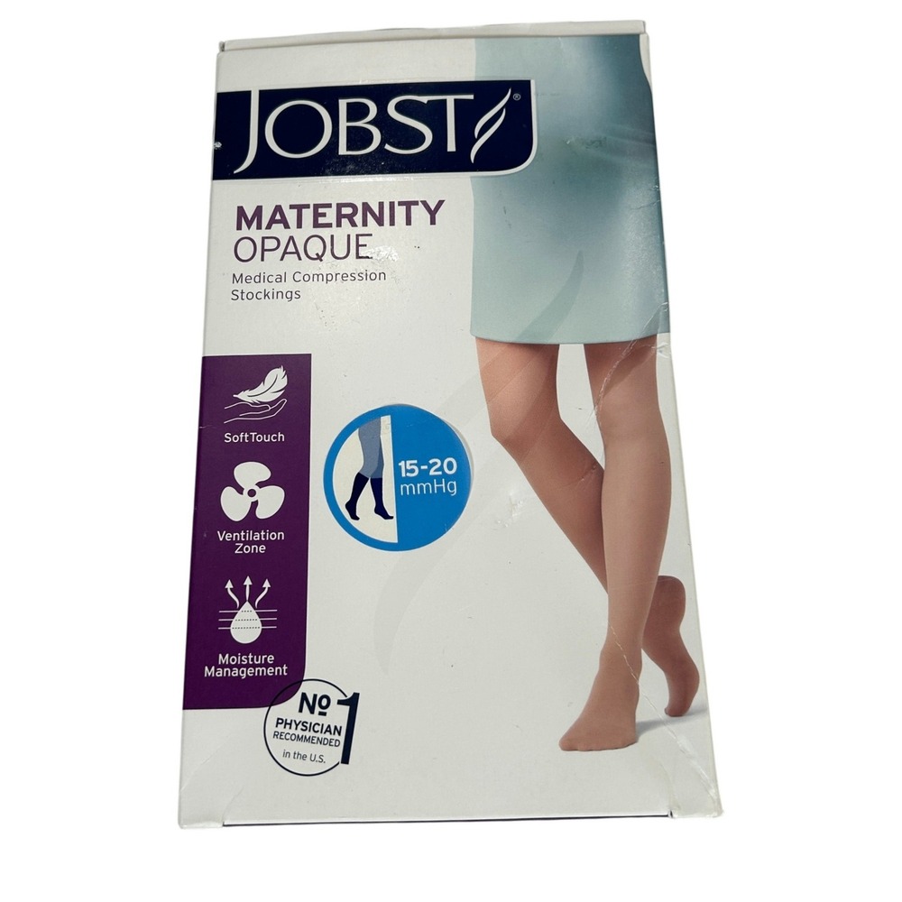 Jobst Maternity Opaque 15-20 mmHg Knee High Compression Stockings Caramel Large